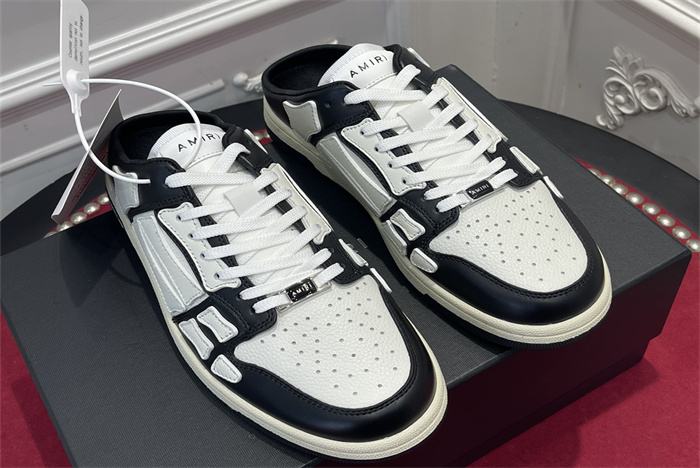 AMR  -AB016 Skeleton Low-Skel top Sneakers White black(to be customized 5-7 days)